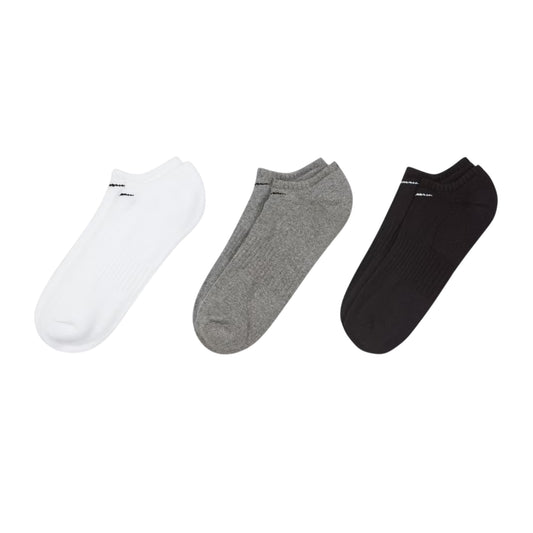 White-Black - Front - Nike Womens-Ladies Cushioned No-Show Socks (Pack of 3)