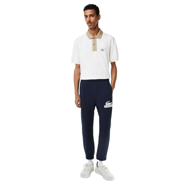 Navy - Side - Lacoste Mens Organic Cotton Jogging Bottoms