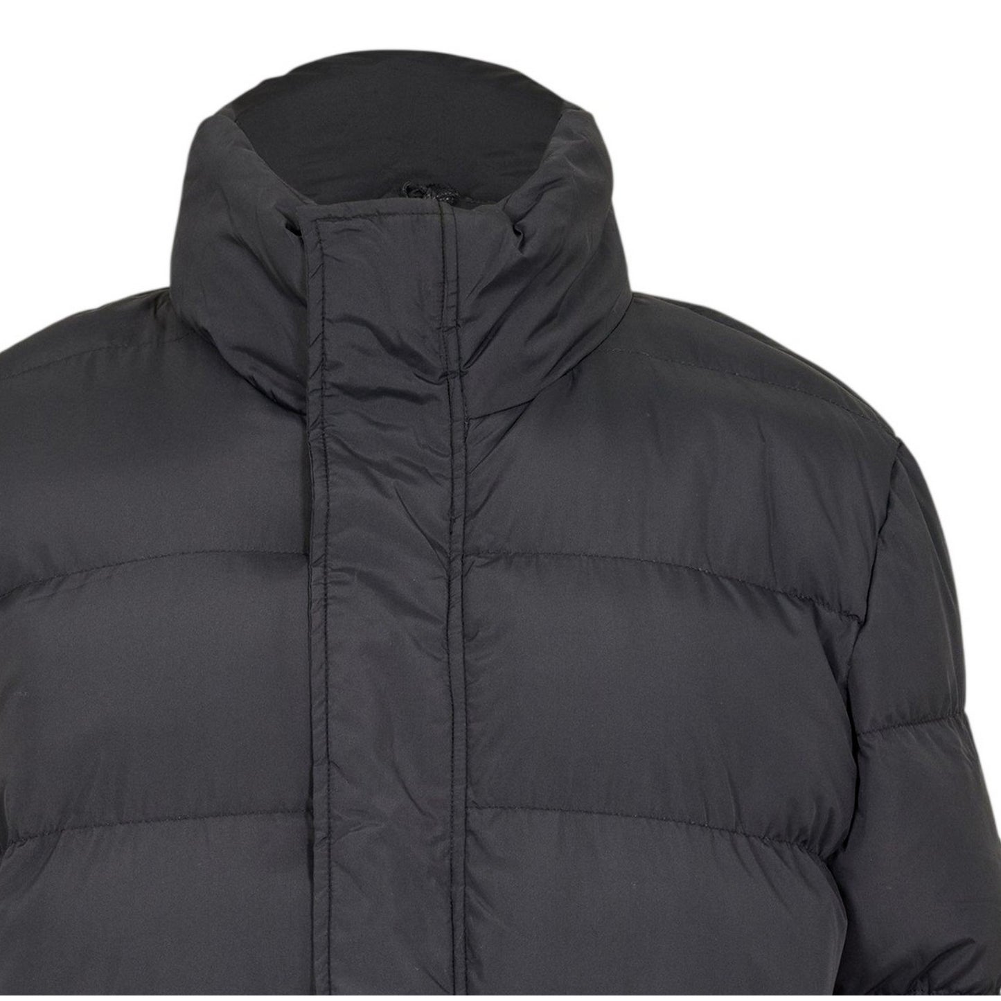 Black - Side - NY Concept Mens Hidden Zip Puffer Jacket