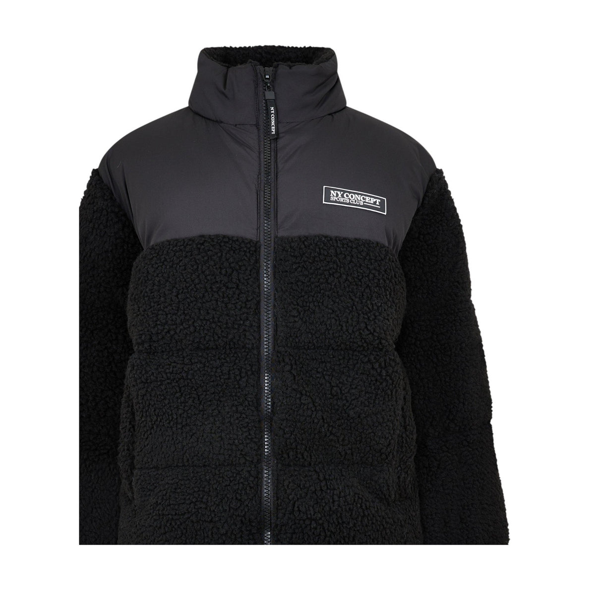 Black - Side - NY Concept Womens-Ladies Sherpa Puffer Jacket