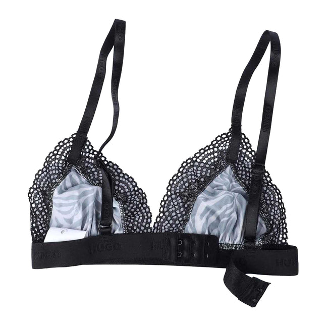 White - Back - Hugo Womens-Ladies Zebra Print Bra