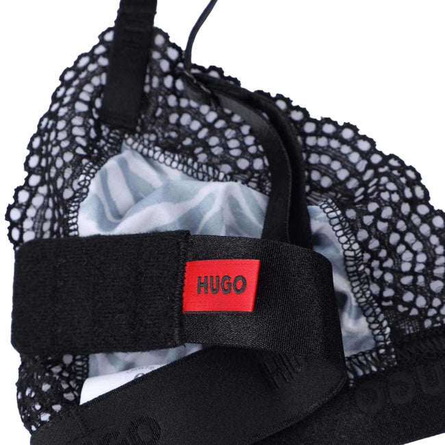 White - Side - Hugo Womens-Ladies Zebra Print Bra
