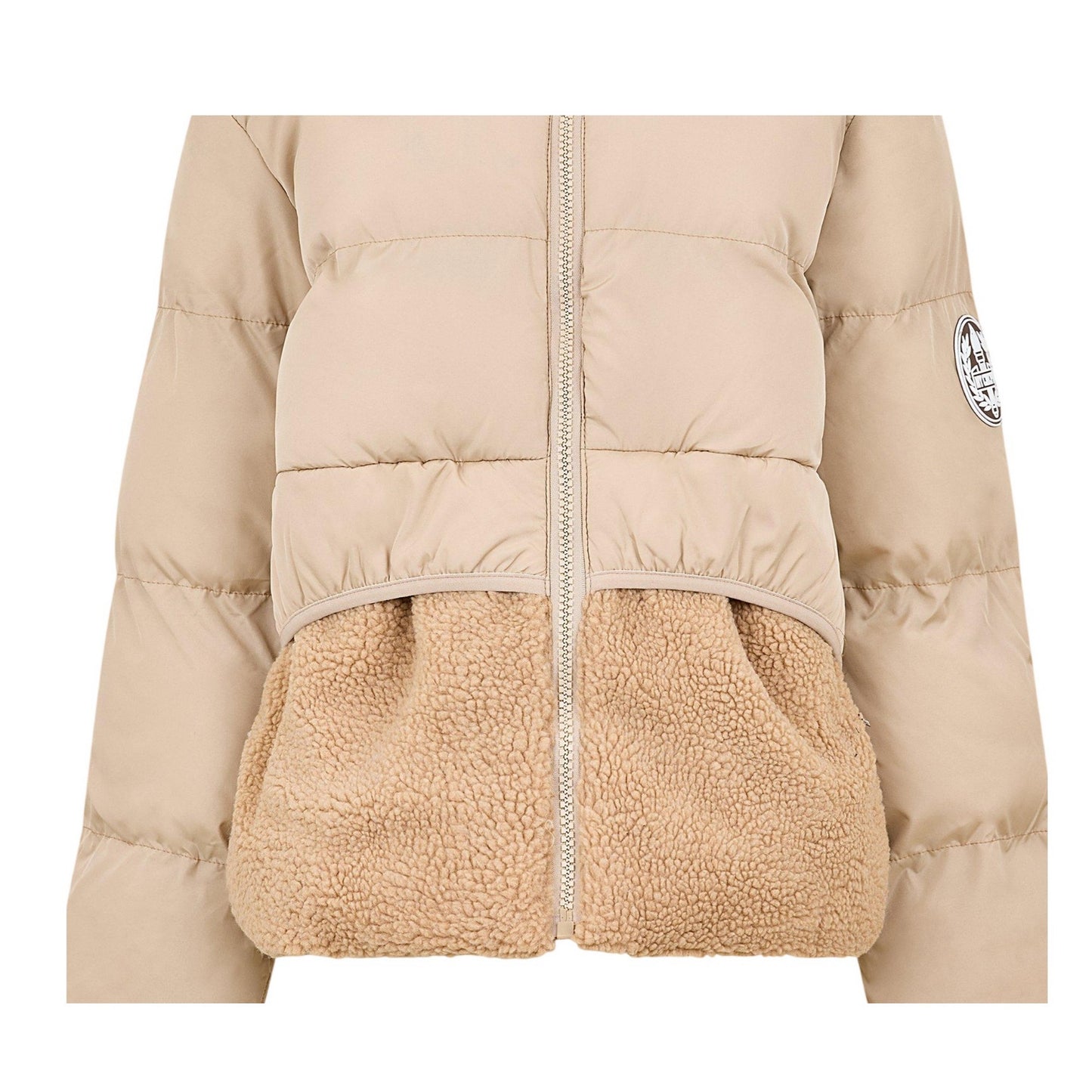 Cream - Side - NY Concept Womens-Ladies Regular Puffer Jacket
