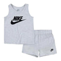 White - Front - Nike Girls Club Top & Shorts Set