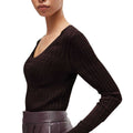 Brown - Lifestyle - Boss Womens-Ladies Firama Scoop Neck Sweater Top
