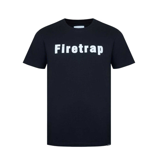 Black - Front - Firetrap Mens Logo Cotton T-Shirt