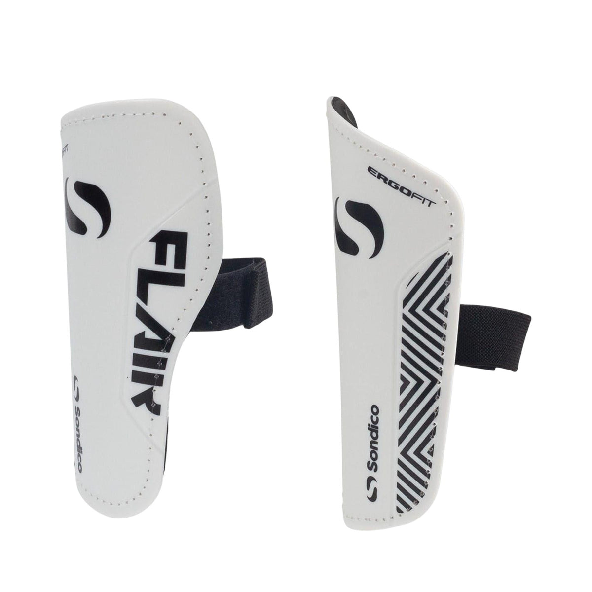 White-Black - Side - Sondico Mens Flair Shin Guards
