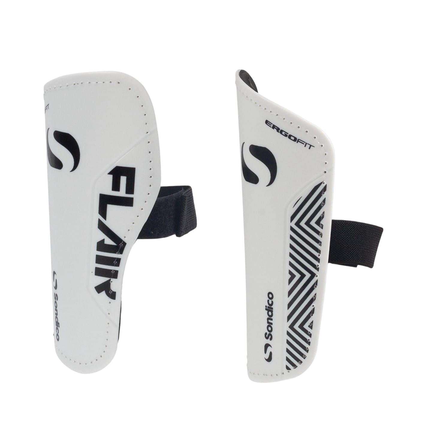 White-Black - Side - Sondico Mens Flair Shin Guards