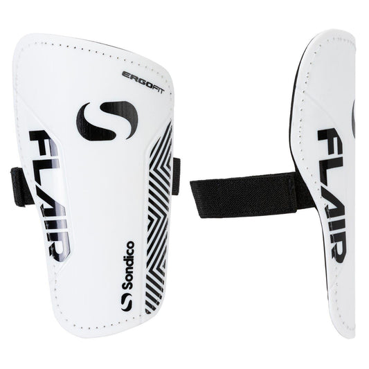 White-Black - Front - Sondico Mens Flair Shin Guards