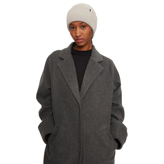 Grey - Lifestyle - Boss Laura Plain Ribbed Beanie