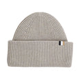 Grey - Front - Boss Laura Plain Ribbed Beanie