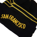 Black-Yellow - Side - New Era Mens NBA City Edition Golden State Warriors Knitted Bobble Beanie