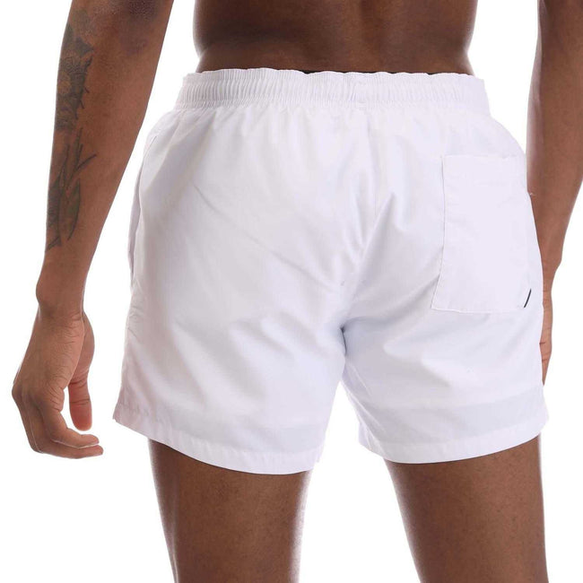 White - Back - Hugo Mens Abas Logo Swim Shorts