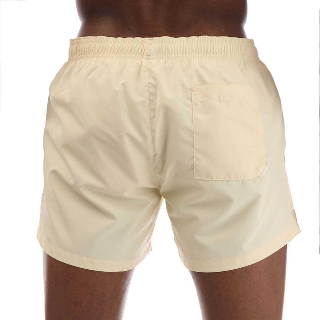 Yellow - Back - Hugo Mens Abas Logo Swim Shorts