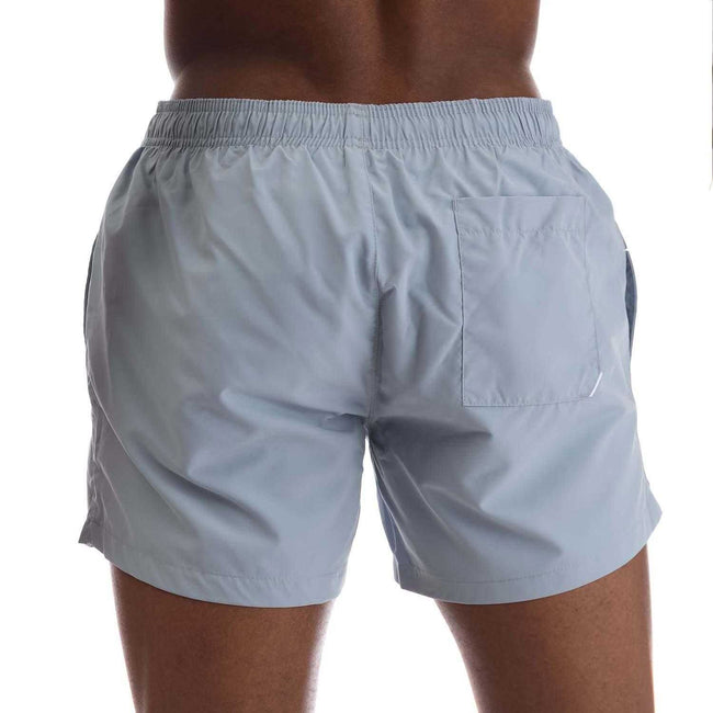 Blue - Back - Hugo Mens Abas Logo Swim Shorts