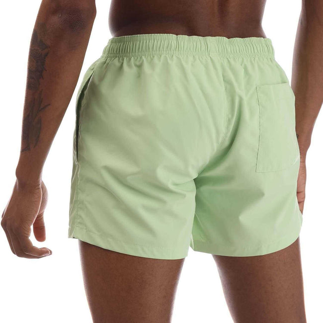 Green - Back - Hugo Mens Abas Logo Swim Shorts