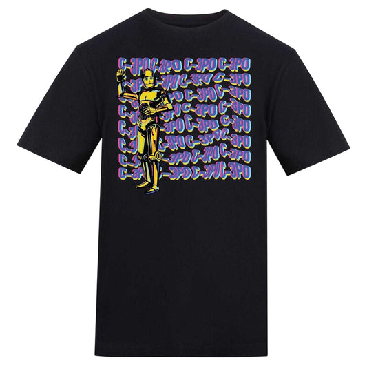 Black - Front - Star Wars Childrens-Kids C-3PO T-Shirt