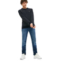 Navy - Back - Lacoste Mens Textured Stripe Cotton Sweatshirt