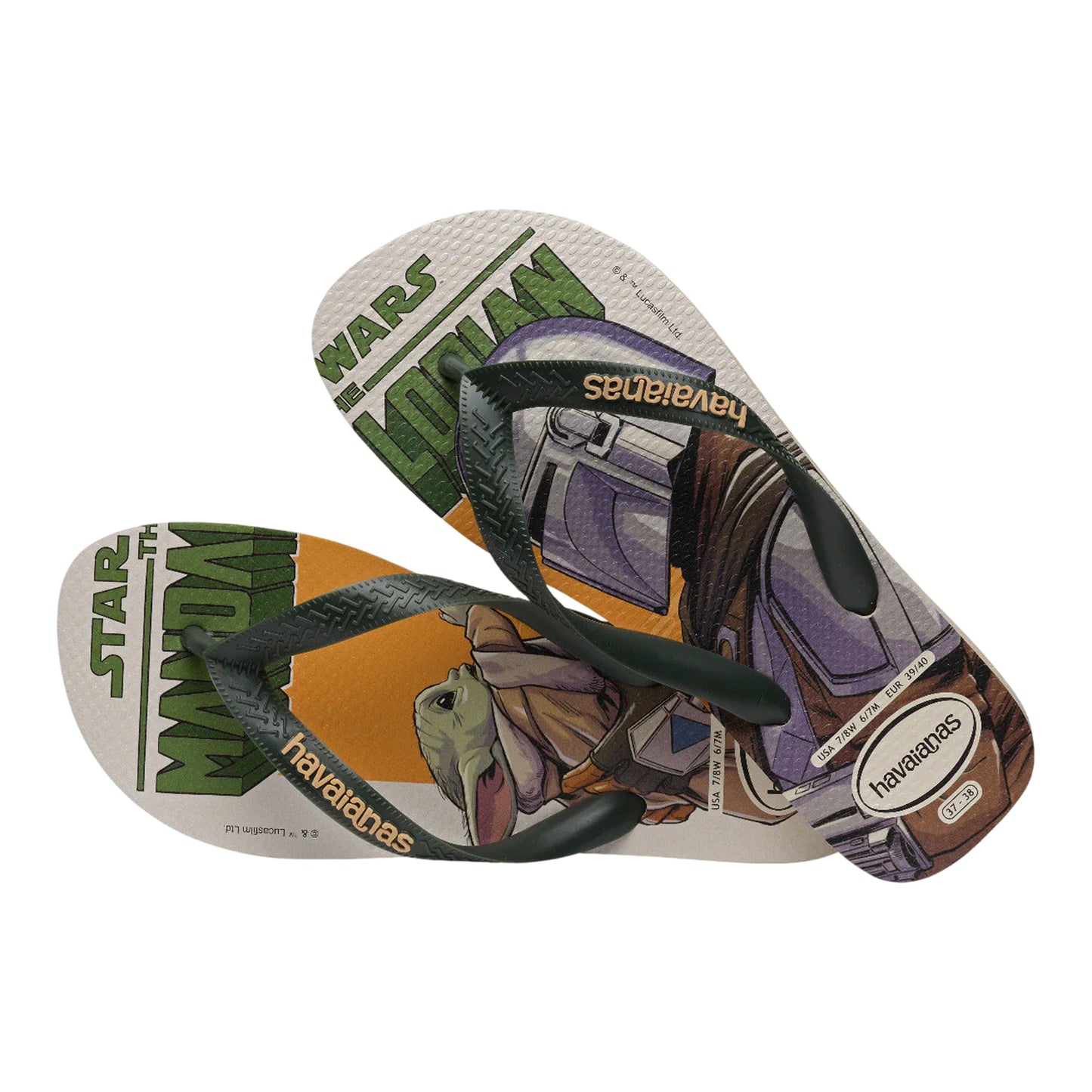 Multicoloured - Lifestyle - Star Wars: The Mandalorian Unisex Adult Baby Yoda Flat Flip Flops