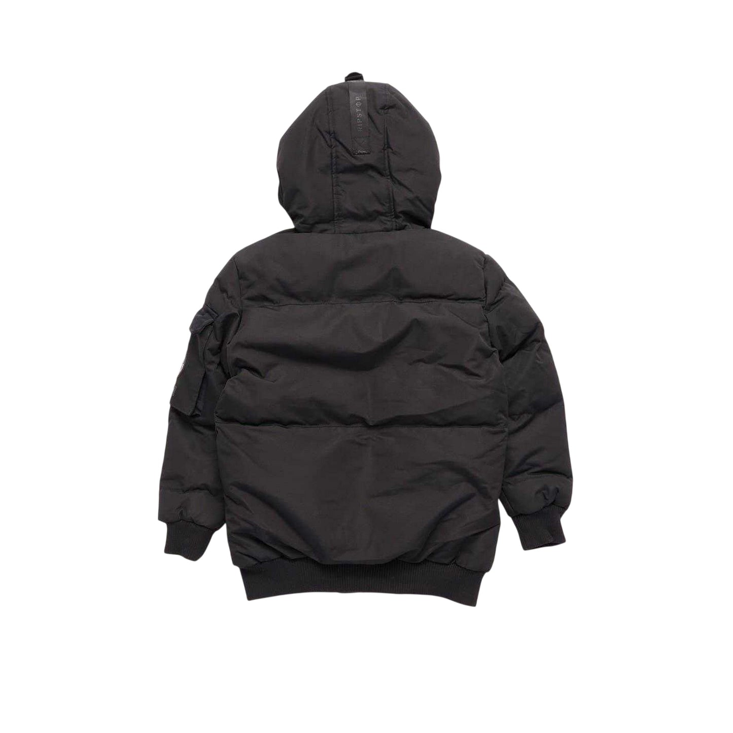 Black - Side - Ripstop Childrens-Kids Krinngton Padded Puffer Jacket