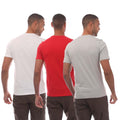 White-Red-Grey - Back - Hugo Mens T-Shirt (Pack of 3)