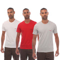 White-Red-Grey - Front - Hugo Mens T-Shirt (Pack of 3)