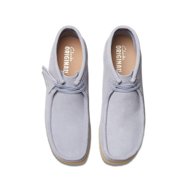 Grey - Close up - Clarks Mens Wallabee Suede Boots