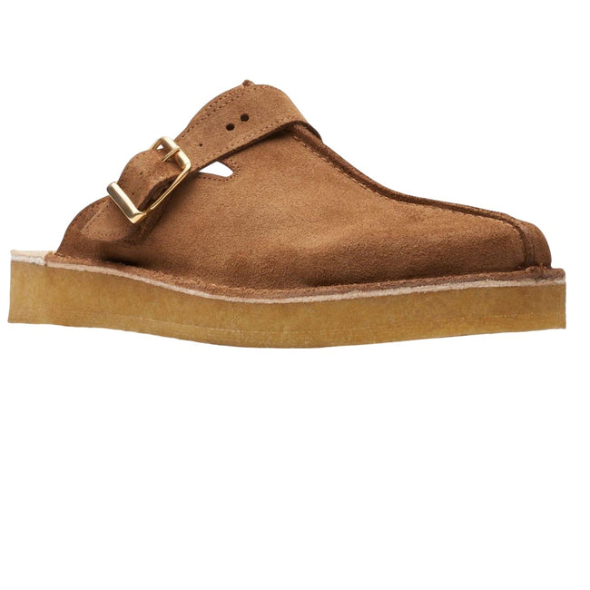 Brown - Front - Clarks Mens Trek Suede Mules