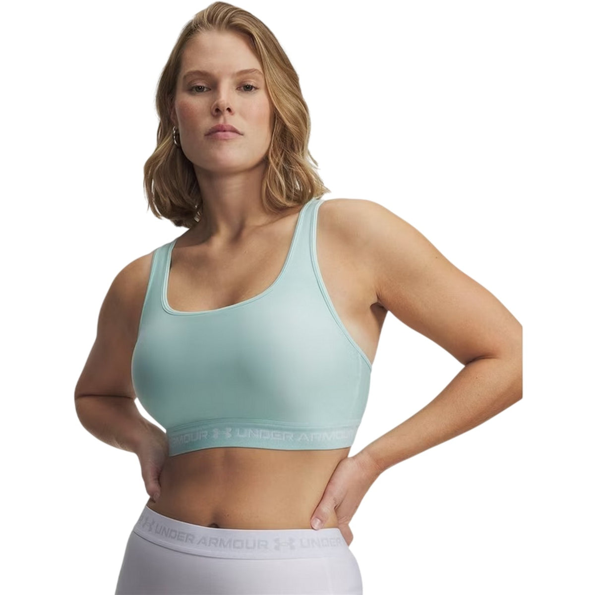 Mint - Side - Under Armour Womens-Ladies Medium Impact Sports Bra