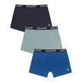 Royal Blue-Light Blue-Navy - Front - Lyle & Scott Boys Core Boxer Shorts (Pack of 3)