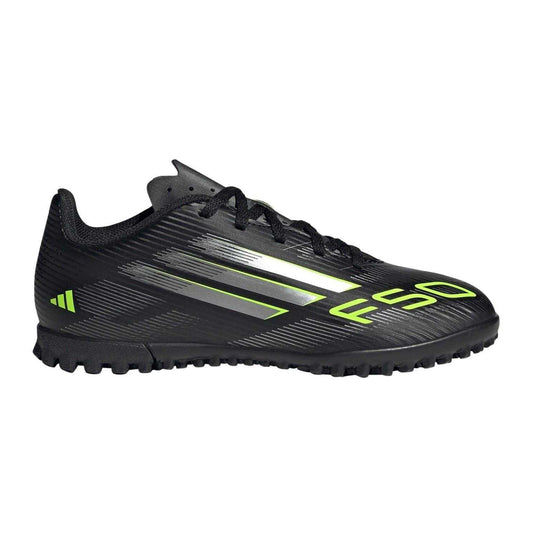 Black-Lemon - Front - Adidas Childrens-Kids F50 Messi Club Flat Astro Turf Trainers