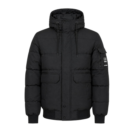 Black - Front - Crosshatch Mens Milwaka Polyester Long-Sleeved Hooded Jacket