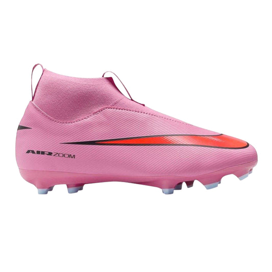 Pink-Black - Front - Nike Childrens-Kids Mercurial Superfly 10 Firm Ground Football Boots