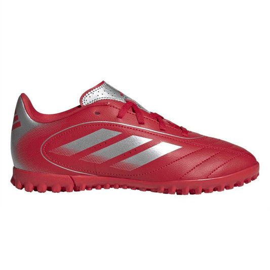 Red-Silver - Front - Adidas Childrens-Kids Goletto Leather Astro Turf Trainers