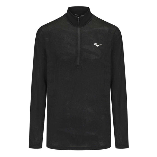 Black - Front - Everlast Mens Mock Neck Regular Long-Sleeved Top