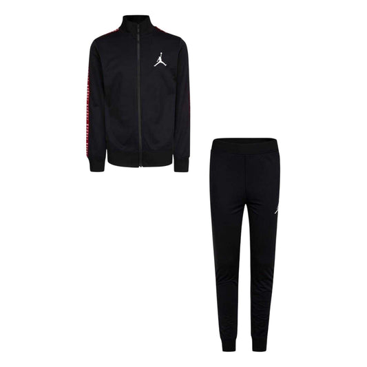 Black-Red - Front - Nike Childrens-Kids Air Jordan Tape Tracksuit