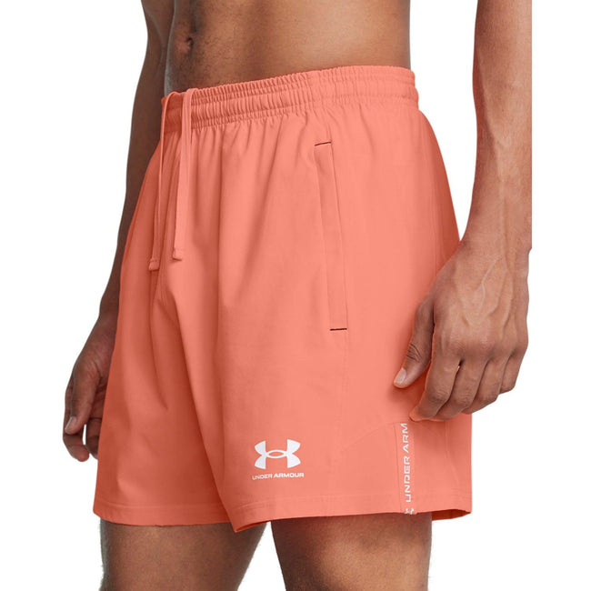 Orange - Side - Under Armour Mens Challenger Pro Woven Shorts