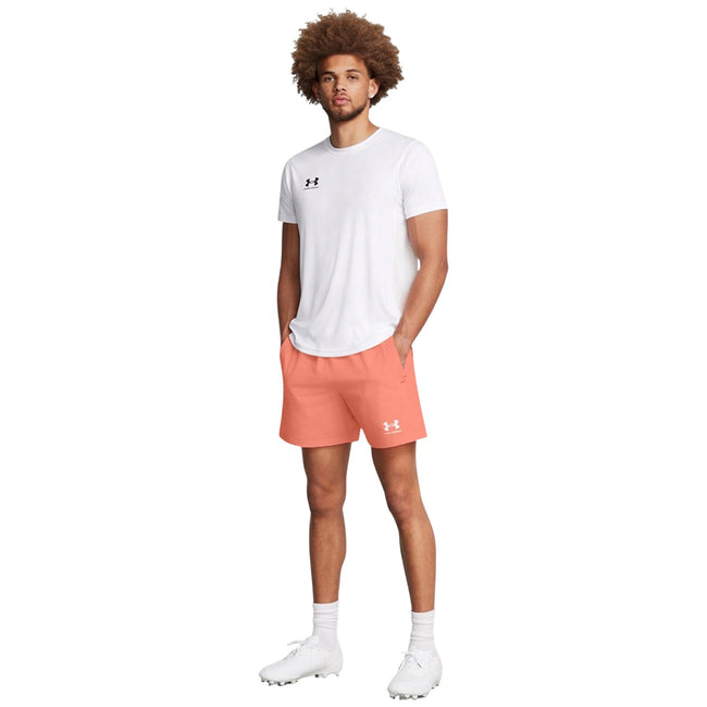 Orange - Close up - Under Armour Mens Challenger Pro Woven Shorts