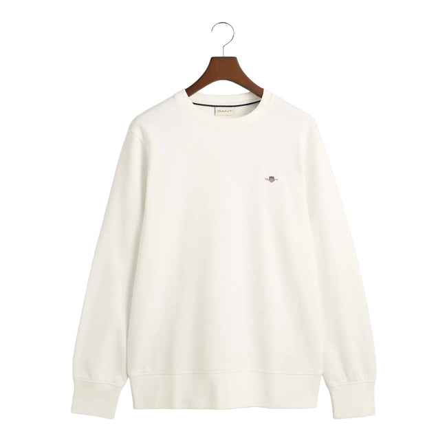 White - Front - Gant Unisex Adult Archive Shield Embroidered Crew Neck Sweatshirt
