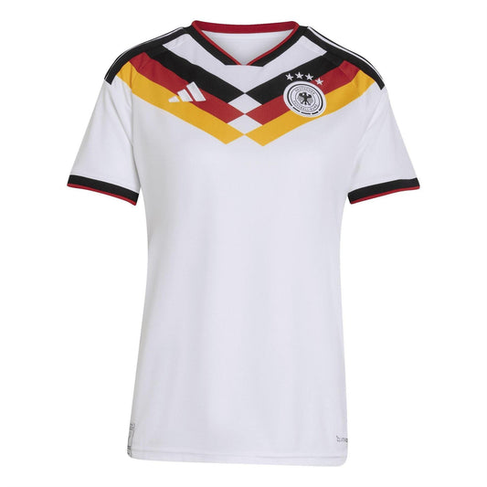 White-Black - Front - Adidas Womens-Ladies World Cup Germany Short-Sleeved Home Shirt