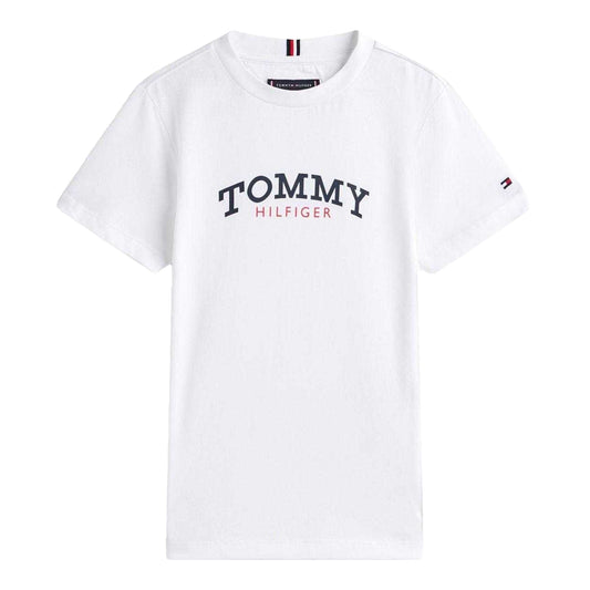 White - Front - Tommy Hilfiger Childrens-Kids Monogram Cotton T-Shirt