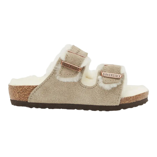 Taupe - Front - Birkenstock Childrens-Kids Arizona Suede Flat Sandals