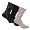 Black-Grey-Pink - Front - Lee Womens-Ladies Crew Socks (Pack of 3)