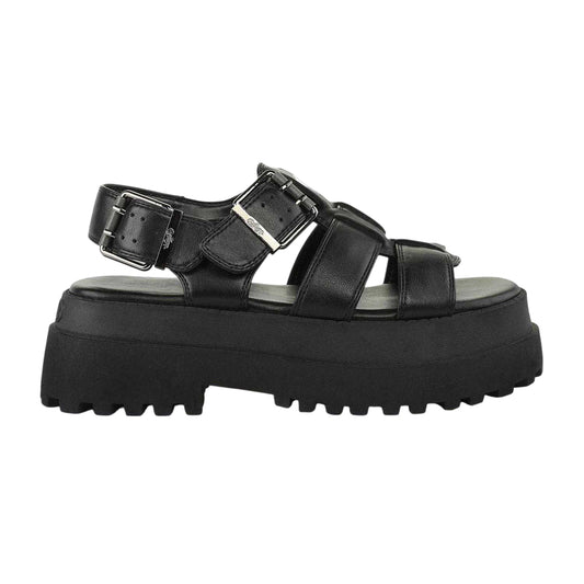 Black - Front - Buffalo Womens-Ladies Fisherman Vegan Flat Sandals
