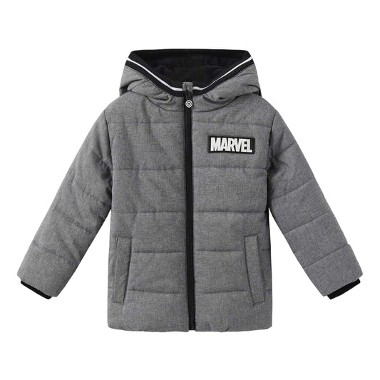 Grey - Front - Marvel Childrens-Kids Logo Padded Jacket