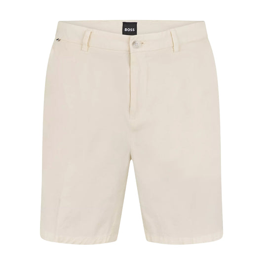 White - Front - Boss Mens Slim Chino Shorts