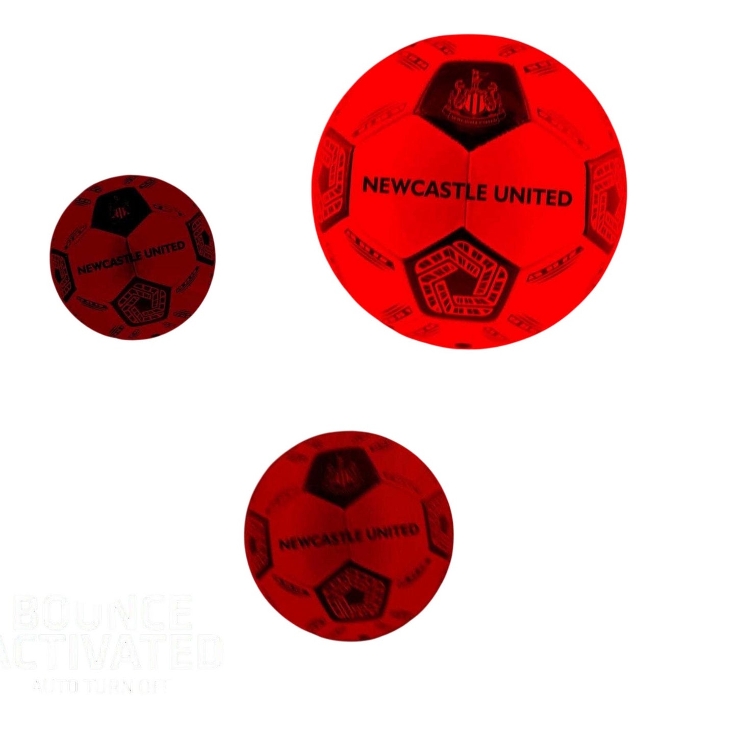 Black-White - Back - Newcastle United FC Team LED Light Football