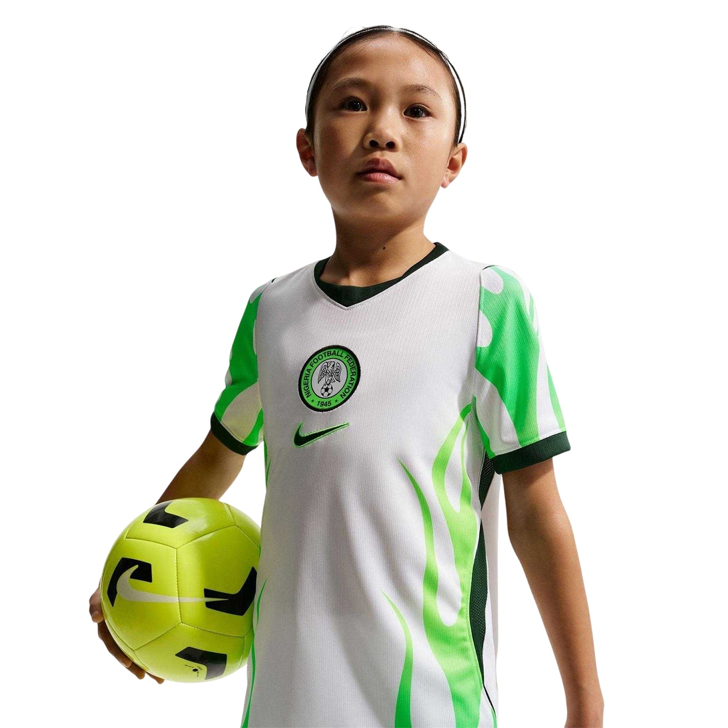 White-Green - Side - Nike Childrens-Kids Fifa World Cup 2026 Nigeria FC Dri-FIT Away Shirt