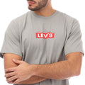 Grey - Side - Levis Mens Box Logo Relaxed Fit T-Shirt