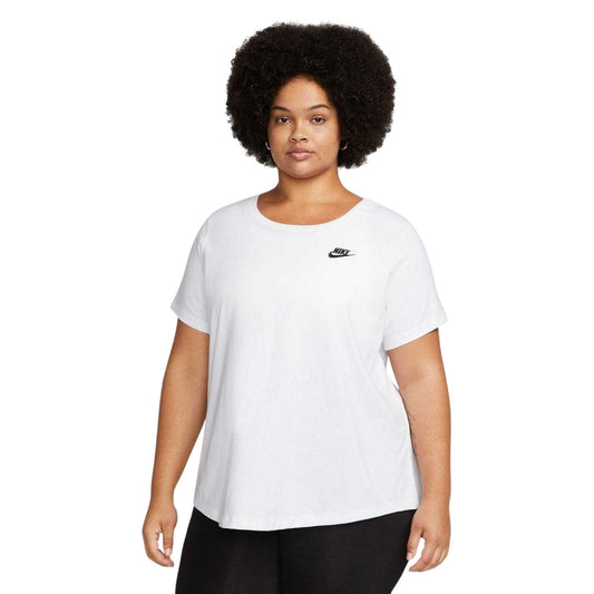 White-Black - Front - Nike Womens-Ladies NSW Club T-Shirt